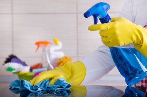 Airbnb cleaner preparing a Ruislip short-let kitchen for the next guest